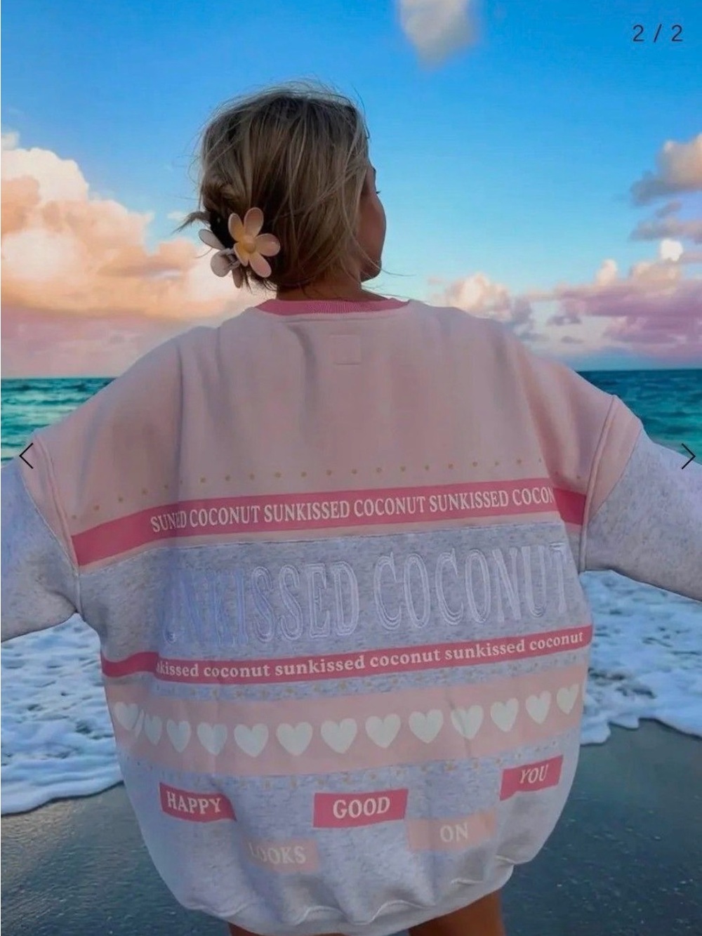 Sunkissed Coconut Pullover Sweatshirt - Picture 2 of 2